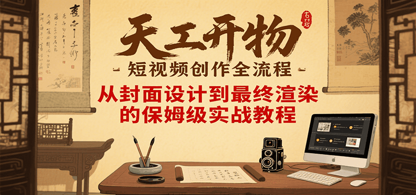 图片[1]网络赚钱,项目资源网,副业资源网,兼职项目,网赚课程-副业赚钱-互联网创业-独家轻创IP天工开物短视频创作全流程，从封面设计到最终渲染的保姆级实战教程网络赚钱,项目资源网,副业资源网,兼职项目,网赚课程-副业赚钱-互联网创业-独家轻创IP大圣网创