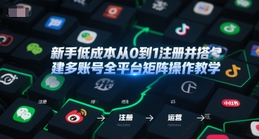 新手低成本从0到1注册并搭建多账号全平台矩阵操作教学，手机号-邮箱-IP-工具网络赚钱,项目资源网,副业资源网,兼职项目,网赚课程-副业赚钱-互联网创业-独家轻创IP大圣网创
