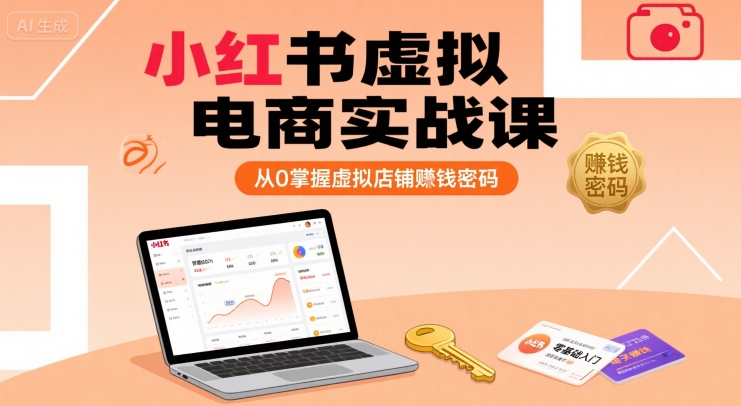 小红书虚拟电商实战课，从0掌握虚拟店铺賺钱密码网络赚钱,项目资源网,副业资源网,兼职项目,网赚课程-副业赚钱-互联网创业-独家轻创IP大圣网创
