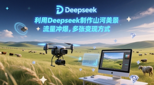 利用Deepseek制作山河美景，流量冲爆，多张变现方式网络赚钱,项目资源网,副业资源网,兼职项目,网赚课程-副业赚钱-互联网创业-独家轻创IP大圣网创