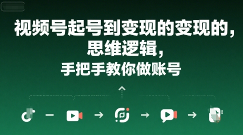 视频号起号到变现的思维逻辑，手把手教你做账号网络赚钱,项目资源网,副业资源网,兼职项目,网赚课程-副业赚钱-互联网创业-独家轻创IP大圣网创