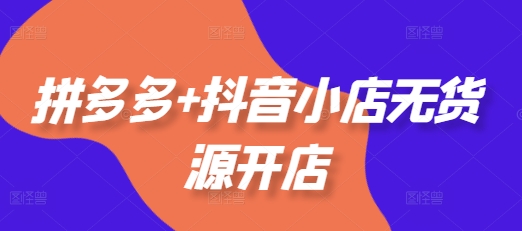 拼多多+抖音小店无货源开店，包括：选品、运营、基础、付费推广、爆款案例等(更新25年6月)网络赚钱,项目资源网,副业资源网,兼职项目,网赚课程-副业赚钱-互联网创业-独家轻创IP大圣网创