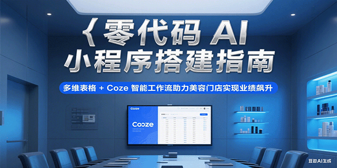 零代码AI小程序搭建指南，多维表格+Coze智能工作流助力美容门店实现业绩飙升网络赚钱,项目资源网,副业资源网,兼职项目,网赚课程-副业赚钱-互联网创业-独家轻创IP大圣网创