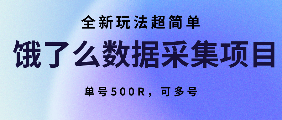 饿了么数据采集项目，全新玩法超简单，单号500R，可多号网络赚钱,项目资源网,副业资源网,兼职项目,网赚课程-副业赚钱-互联网创业-独家轻创IP大圣网创