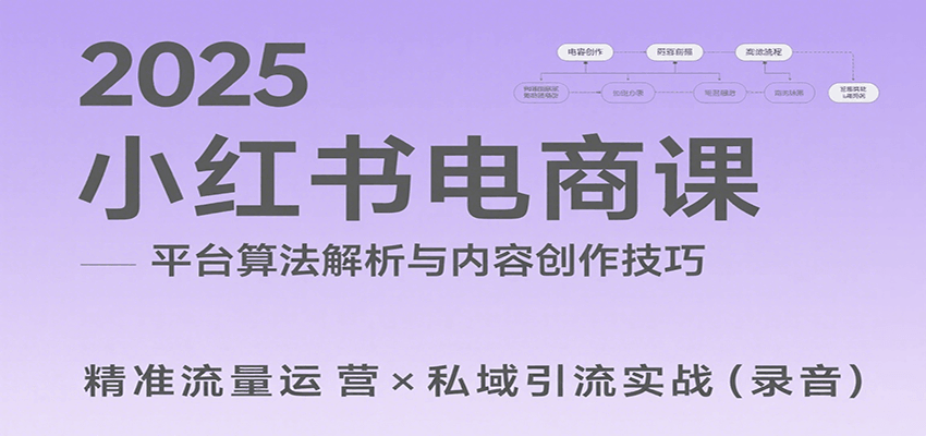 2025小红书电商课：解析算法，创作高转化内容，助力卖家获取流量实现变现(录音)网络赚钱,项目资源网,副业资源网,兼职项目,网赚课程-副业赚钱-互联网创业-独家轻创IP大圣网创