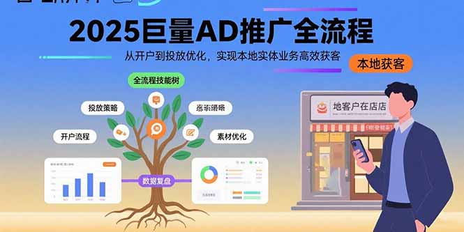 2025巨量AD推广全流程，从开户到投放优化，实现本地实体业务高效获客网络赚钱,项目资源网,副业资源网,兼职项目,网赚课程-副业赚钱-互联网创业-独家轻创IP大圣网创