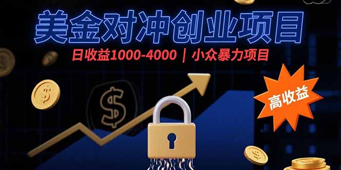 美金对冲创业项目，日收益1000-4000，小众暴力项目网络赚钱,项目资源网,副业资源网,兼职项目,网赚课程-副业赚钱-互联网创业-独家轻创IP大圣网创