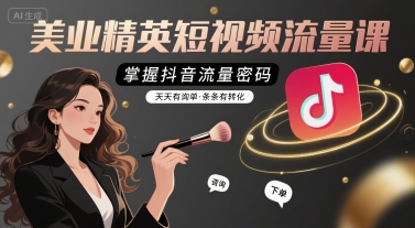 美业精英短视频流量课，掌握抖音流量密码，天天有询单，条条有转化网络赚钱,项目资源网,副业资源网,兼职项目,网赚课程-副业赚钱-互联网创业-独家轻创IP大圣网创