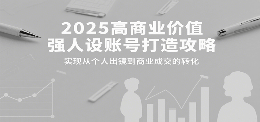 2025高商业价值强人设账号打造攻略,实现从个人出镜到商业成交的转化网络赚钱,项目资源网,副业资源网,兼职项目,网赚课程-副业赚钱-互联网创业-独家轻创IP大圣网创