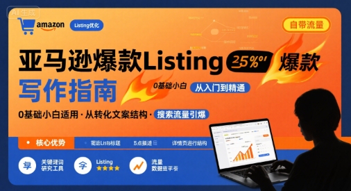 亚马逊爆款Listing写作方法，亚马逊0基础小白也能写爆款自带流量的Listing网络赚钱,项目资源网,副业资源网,兼职项目,网赚课程-副业赚钱-互联网创业-独家轻创IP大圣网创