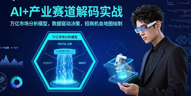 AI+产业赛道解码实战：万亿市场分析模型，数据驱动决策，招商机会地图绘制网络赚钱,项目资源网,副业资源网,兼职项目,网赚课程-副业赚钱-互联网创业-独家轻创IP大圣网创