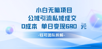 小白无脑项目公域引流私域成交0成本单日变现680米网络赚钱,项目资源网,副业资源网,兼职项目,网赚课程-副业赚钱-互联网创业-独家轻创IP大圣网创