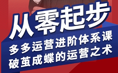 拼多多运营进阶系统课，从零起步，多多运营进阶体系课，破茧成蝶的运营之术网络赚钱,项目资源网,副业资源网,兼职项目,网赚课程-副业赚钱-互联网创业-独家轻创IP大圣网创