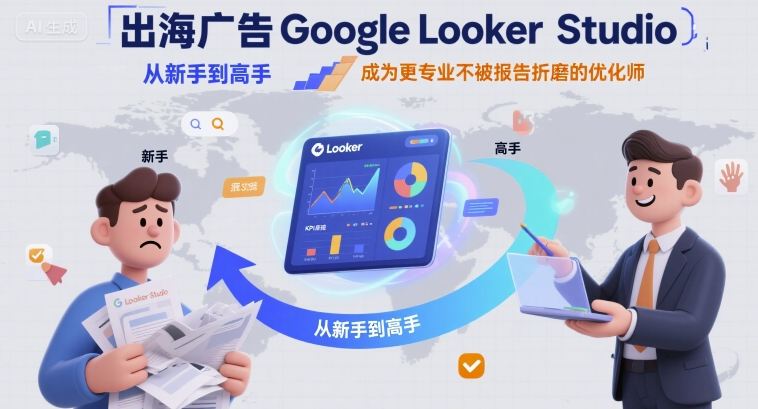 出海广告Google Looker Studio从新手到高手，成为更专业不被报告折磨的优化师网络赚钱,项目资源网,副业资源网,兼职项目,网赚课程-副业赚钱-互联网创业-独家轻创IP大圣网创