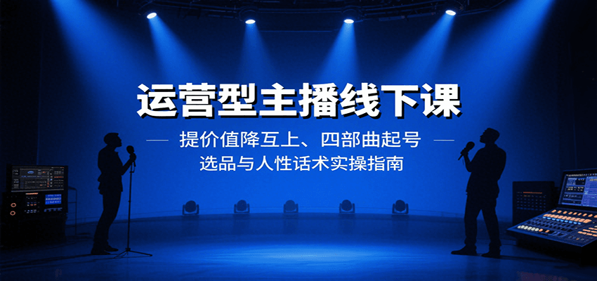 运营型主播线下课：提价值降互上、四部曲起号、选品与人性话术实操指南网络赚钱,项目资源网,副业资源网,兼职项目,网赚课程-副业赚钱-互联网创业-独家轻创IP大圣网创
