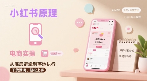 小红书原理以及详细实操流程，小红书电商教程网络赚钱,项目资源网,副业资源网,兼职项目,网赚课程-副业赚钱-互联网创业-独家轻创IP大圣网创
