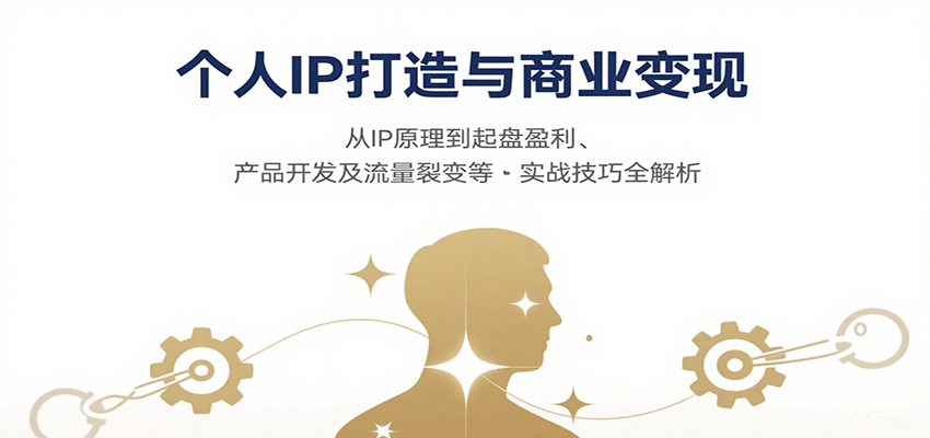 个人IP打造与商业变现，从IP原理到起盘盈利、产品开发及流量裂变等实战技巧全解析网络赚钱,项目资源网,副业资源网,兼职项目,网赚课程-副业赚钱-互联网创业-独家轻创IP大圣网创