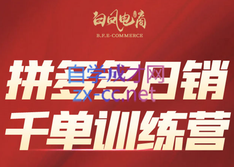 白凤电商·拼多多日销千单训练营(更新8月)网络赚钱,项目资源网,副业资源网,兼职项目,网赚课程-副业赚钱-互联网创业-独家轻创IP大圣网创