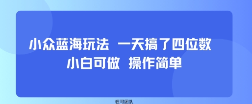 小众蓝海玩法 一天搞了四位数 小白可做 操作简单网络赚钱,项目资源网,副业资源网,兼职项目,网赚课程-副业赚钱-互联网创业-独家轻创IP大圣网创