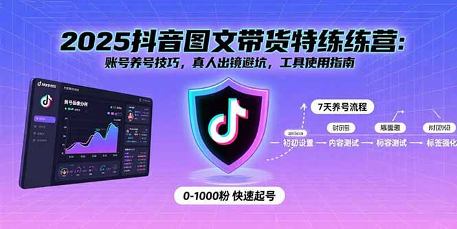 2025抖音图文带货特练营：账号养号技巧，真人出镜避坑，工具使用指南网络赚钱,项目资源网,副业资源网,兼职项目,网赚课程-副业赚钱-互联网创业-独家轻创IP大圣网创