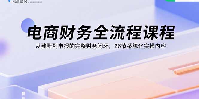 电商财务全流程课程:从建账到申报的完整财务闭环,26节系统化实操内容网络赚钱,项目资源网,副业资源网,兼职项目,网赚课程-副业赚钱-互联网创业-独家轻创IP大圣网创