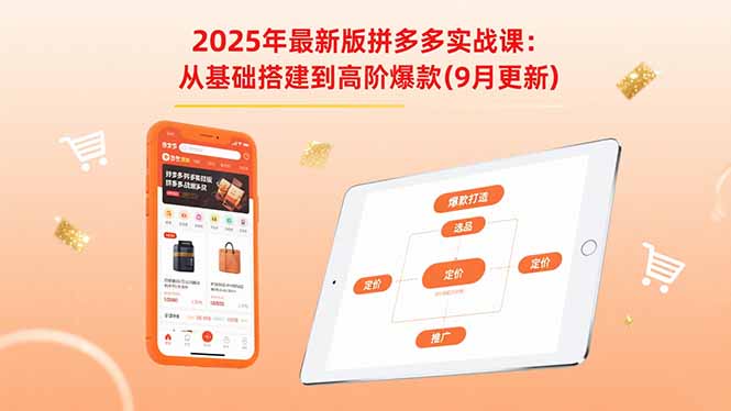 2025年最新版拼多多实战课：从基础搭建到高阶爆款(9月更新网络赚钱,项目资源网,副业资源网,兼职项目,网赚课程-副业赚钱-互联网创业-独家轻创IP大圣网创