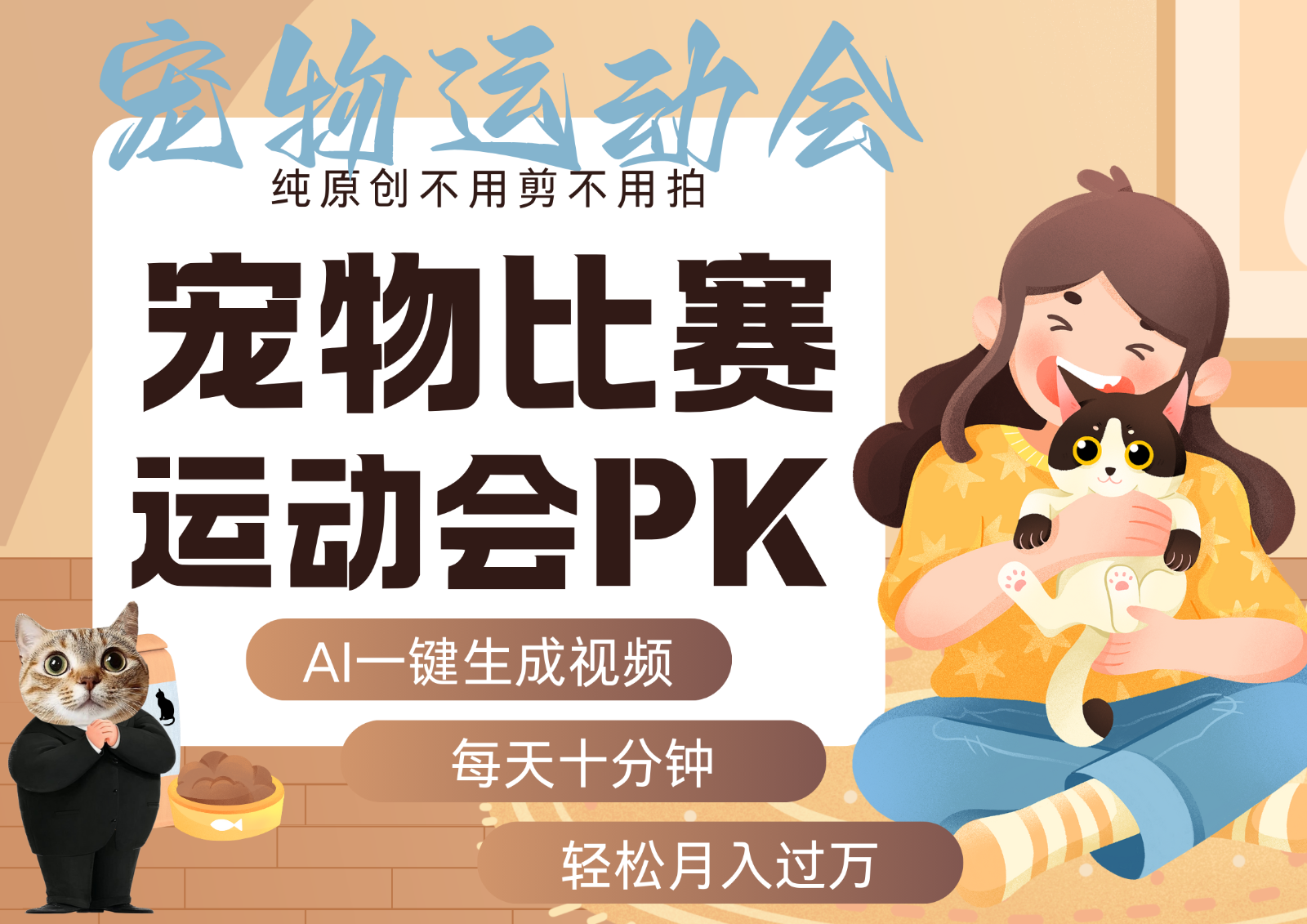 AI萌宠运动员跳水 射击 篮球 足球比赛 每天十分钟 附详细提示词文案库 代替做...网络赚钱,项目资源网,副业资源网,兼职项目,网赚课程-副业赚钱-互联网创业-独家轻创IP大圣网创