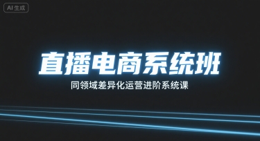 直播电商系统班，同领域差异化运营进阶系统课网络赚钱,项目资源网,副业资源网,兼职项目,网赚课程-副业赚钱-互联网创业-独家轻创IP大圣网创
