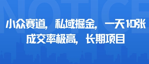 小众赛道，私域掘金，一天多张，成交率极高，长期项目网络赚钱,项目资源网,副业资源网,兼职项目,网赚课程-副业赚钱-互联网创业-独家轻创IP大圣网创