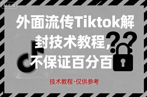 外面流传Tiktok解封技术教程，不保证百分百，具体自测网络赚钱,项目资源网,副业资源网,兼职项目,网赚课程-副业赚钱-互联网创业-独家轻创IP大圣网创