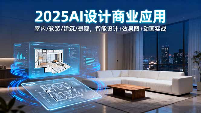 2025AI设计商业应用:室内/软装/建筑/景观,智能设计+效果图+动画实战网络赚钱,项目资源网,副业资源网,兼职项目,网赚课程-副业赚钱-互联网创业-独家轻创IP大圣网创