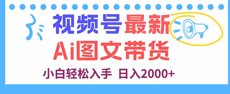 视频号最新AI图文带货,每天几分钟,小白轻松入手,日入2000+网络赚钱,项目资源网,副业资源网,兼职项目,网赚课程-副业赚钱-互联网创业-独家轻创IP大圣网创
