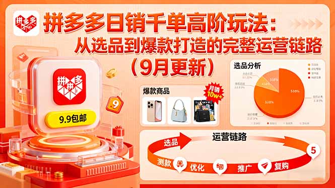 拼多多日销千单高阶玩法:从选品到爆款打造的完整运营链路(9月更新网络赚钱,项目资源网,副业资源网,兼职项目,网赚课程-副业赚钱-互联网创业-独家轻创IP大圣网创