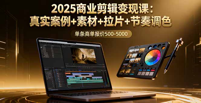 2025商业剪辑变现课:真实案例+素材+拉片+节奏调色,单条商单报价500-5000网络赚钱,项目资源网,副业资源网,兼职项目,网赚课程-副业赚钱-互联网创业-独家轻创IP大圣网创