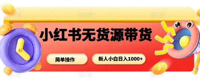 小红书无货源带货项目,简单无脑,新人小白日入多张网络赚钱,项目资源网,副业资源网,兼职项目,网赚课程-副业赚钱-互联网创业-独家轻创IP大圣网创
