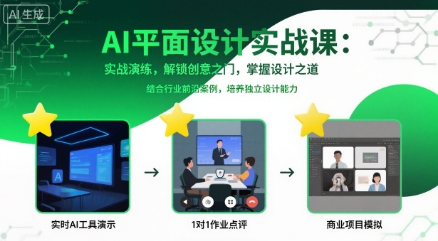 AI平面设计实战课，实战演练，解锁创意之门，掌握设计之道网络赚钱,项目资源网,副业资源网,兼职项目,网赚课程-副业赚钱-互联网创业-独家轻创IP大圣网创