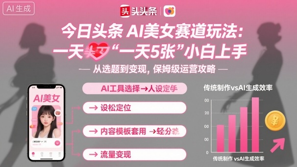 今日头条AI美女赛道玩法,一天轻松5张,小白轻松上手网络赚钱,项目资源网,副业资源网,兼职项目,网赚课程-副业赚钱-互联网创业-独家轻创IP大圣网创