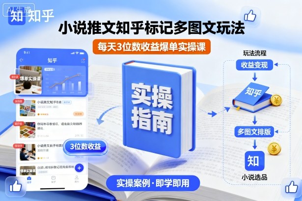小说推文知乎标记多图文玩法,每天3位数收益爆单实操课网络赚钱,项目资源网,副业资源网,兼职项目,网赚课程-副业赚钱-互联网创业-独家轻创IP大圣网创