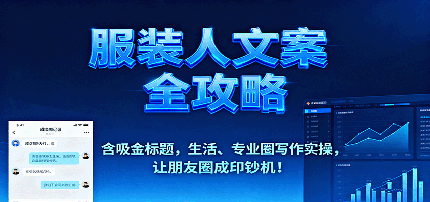 服装人文案全攻略,含吸金标题,生活、专业圈写作实操,让朋友圈成印钞机!网络赚钱,项目资源网,副业资源网,兼职项目,网赚课程-副业赚钱-互联网创业-独家轻创IP大圣网创