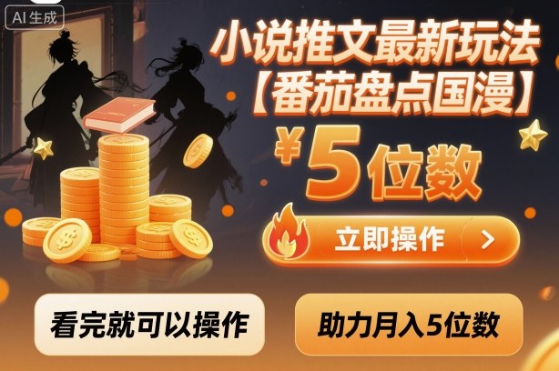 小说推文最新玩法，助力月入5位数【番茄盘点国漫】玩法，看完就可以操作网络赚钱,项目资源网,副业资源网,兼职项目,网赚课程-副业赚钱-互联网创业-独家轻创IP大圣网创