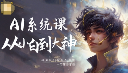 AI系统课程，从小白到大神系统学AI，AI声音-AI绘画-AI视频一门课全掌握网络赚钱,项目资源网,副业资源网,兼职项目,网赚课程-副业赚钱-互联网创业-独家轻创IP大圣网创