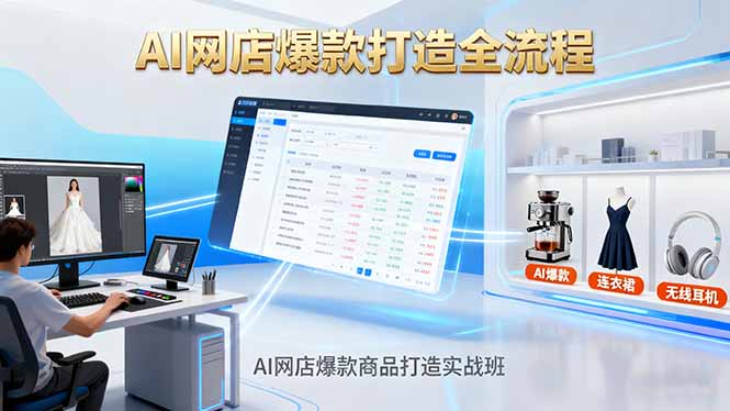 AI网店爆款商品打造实战班:AI技术实现商品图智能处理,快速搭建AI网店网络赚钱,项目资源网,副业资源网,兼职项目,网赚课程-副业赚钱-互联网创业-独家轻创IP大圣网创