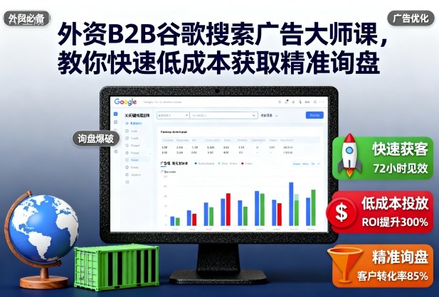 外资B2B谷歌搜索广告大师课，教你快速低成本获取精准询盘网络赚钱,项目资源网,副业资源网,兼职项目,网赚课程-副业赚钱-互联网创业-独家轻创IP大圣网创