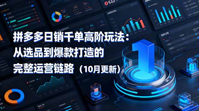 拼多多日销千单高阶玩法:从选品到爆款打造的完整运营链路(10月更新网络赚钱,项目资源网,副业资源网,兼职项目,网赚课程-副业赚钱-互联网创业-独家轻创IP大圣网创