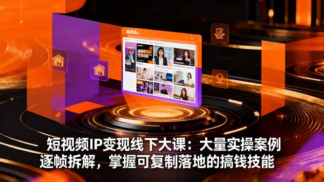 短视频IP变现线下大课:大量实操案例逐帧拆解,掌握可复制落地的搞钱技能网络赚钱,项目资源网,副业资源网,兼职项目,网赚课程-副业赚钱-互联网创业-独家轻创IP大圣网创