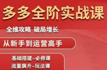 大炮·拼多多全阶实战课程(更新10月)网络赚钱,项目资源网,副业资源网,兼职项目,网赚课程-副业赚钱-互联网创业-独家轻创IP大圣网创