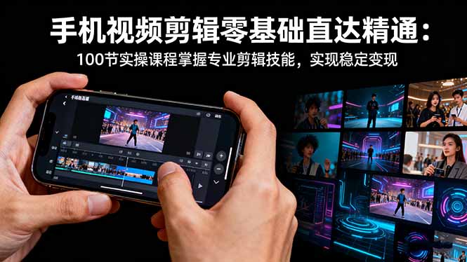 手机视频剪辑零基础直达精通:100节实操课程掌握专业剪辑技能,实现稳...网络赚钱,项目资源网,副业资源网,兼职项目,网赚课程-副业赚钱-互联网创业-独家轻创IP大圣网创