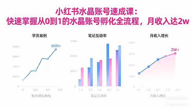 2025小红书水晶账号速成课：快速掌握从0-1水晶账号孵化全流程，月收入达2w网络赚钱,项目资源网,副业资源网,兼职项目,网赚课程-副业赚钱-互联网创业-独家轻创IP大圣网创