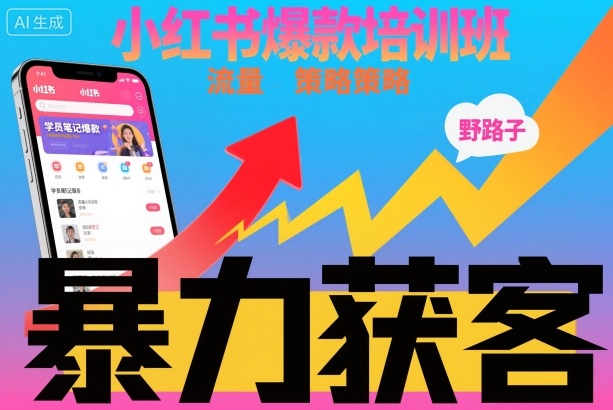 小红书爆款培训班，小红书获客野路子流量打法，暴力持续获客网络赚钱,项目资源网,副业资源网,兼职项目,网赚课程-副业赚钱-互联网创业-独家轻创IP大圣网创