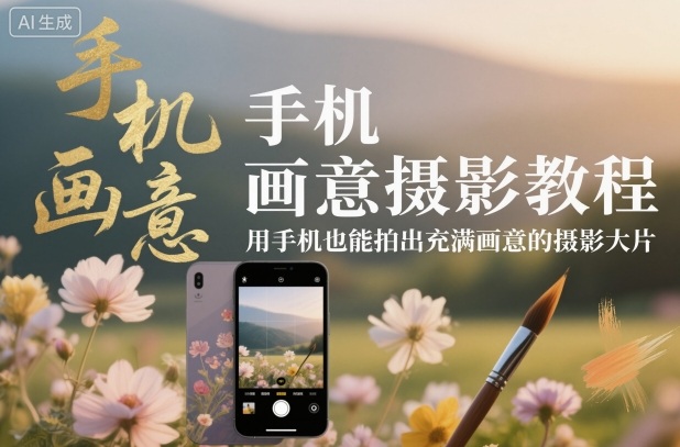 手机画意摄影教程，用手机也能拍出充满画意的摄影大片网络赚钱,项目资源网,副业资源网,兼职项目,网赚课程-副业赚钱-互联网创业-独家轻创IP大圣网创